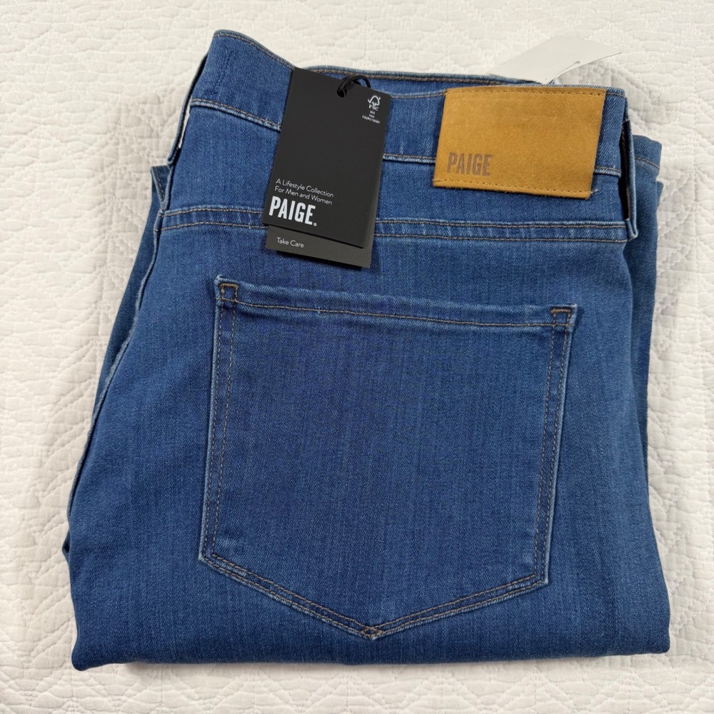 PAIGE Federal Men Jeans 31x34 (Fit 34x33) Federal Kiefer Blue Denim Straight Leg